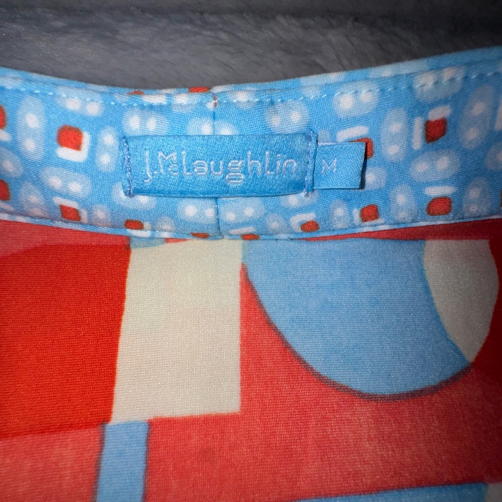 J.McLaughlin Women's Medium Emer‎ Dress Eclipse Orange Blue Shift Catalina Cloth - Picture 3 of 14